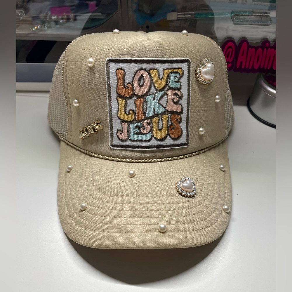 Love Like Jesus Khaki Trucker Hat